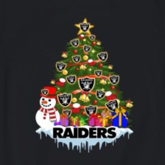 Oakland Raiders Merry Christmas NFL Football Sports Holiday Sweatshirt 91 - Picture 2 of 5